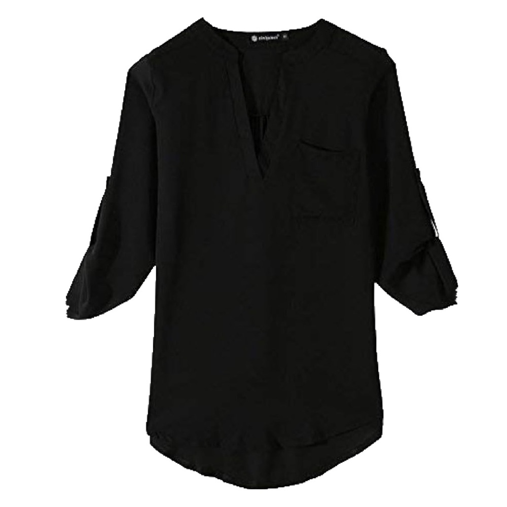 LUSH Women's Roll 3/4 Tab Sleeve Tunic V-Neck Size Small No Pocket